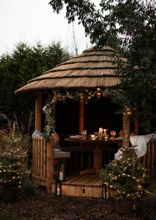 breeze house safari styled with interior christmas lights and candles