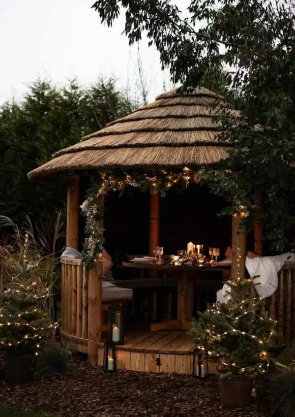 breeze house safari styled with interior christmas lights and candles
