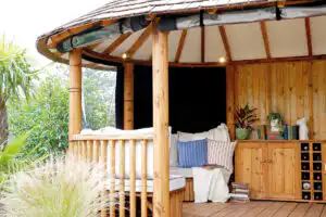 Oval Safari Breeze House styled as a reading noo