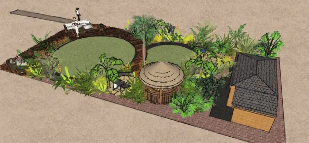 Breeze House garden landscape mockup graphic