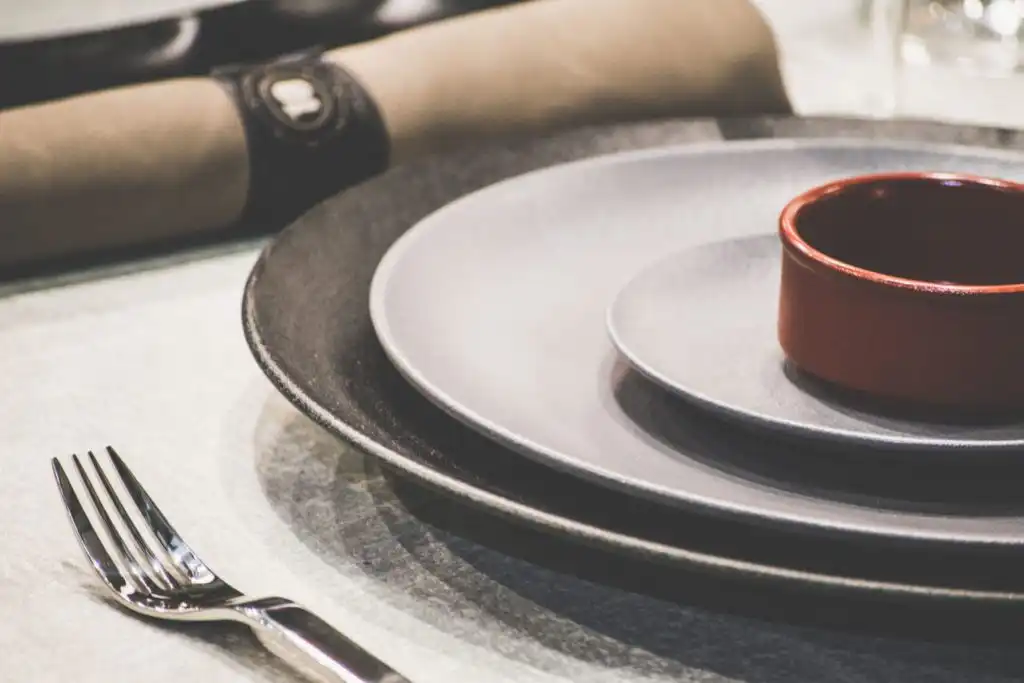 Table with plates and cutlery