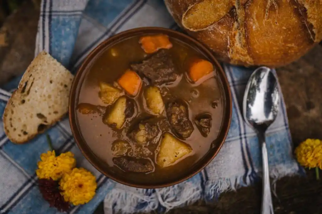 Beef stew and bread