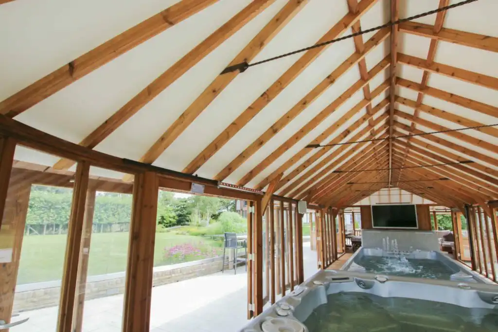 Bespoke gazebo with hot tub and swim spa