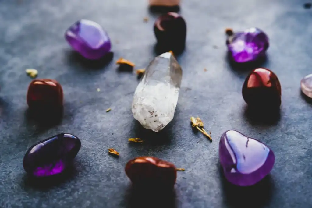 Different coloured moon crystals