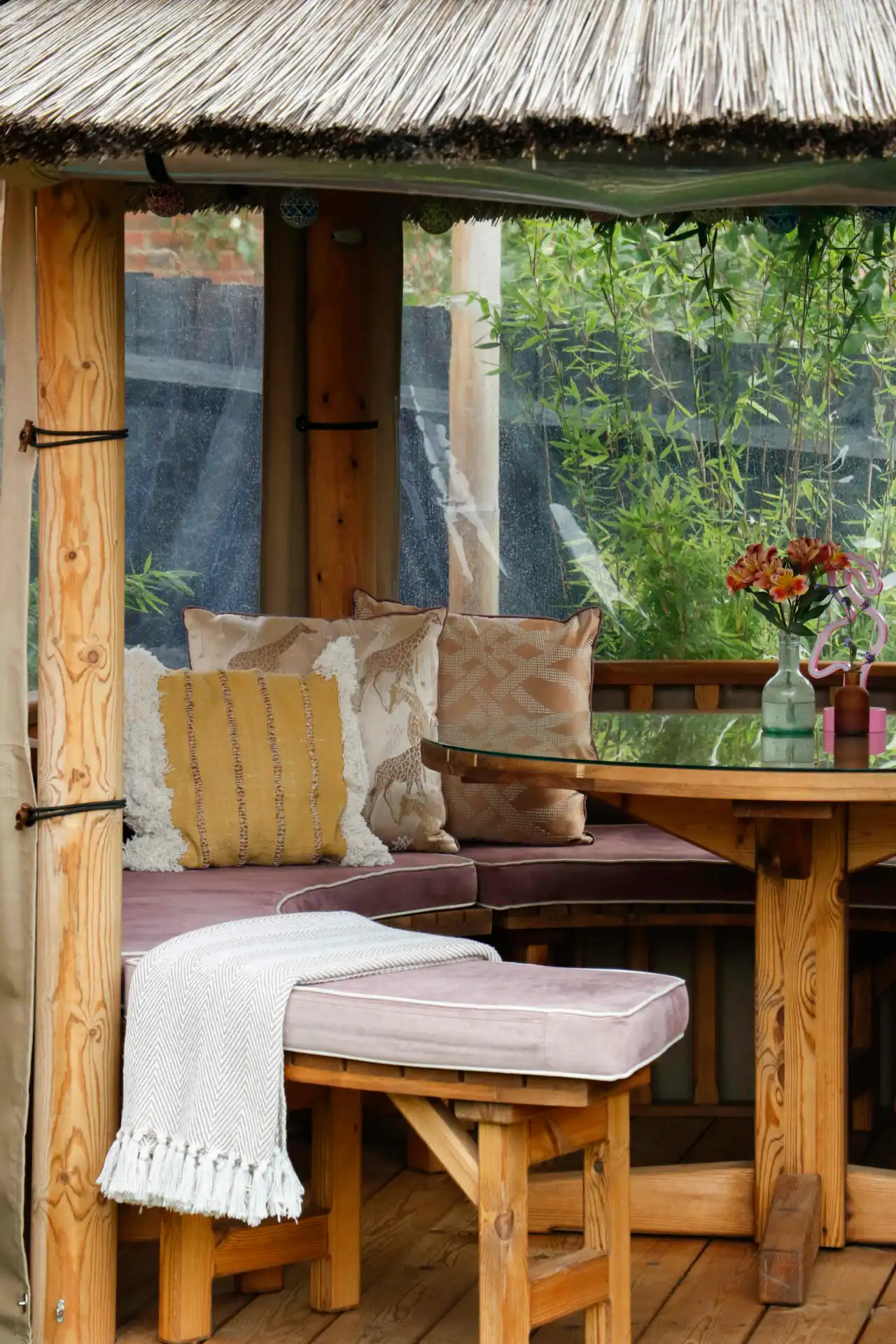 Bench seating inside Breeze House