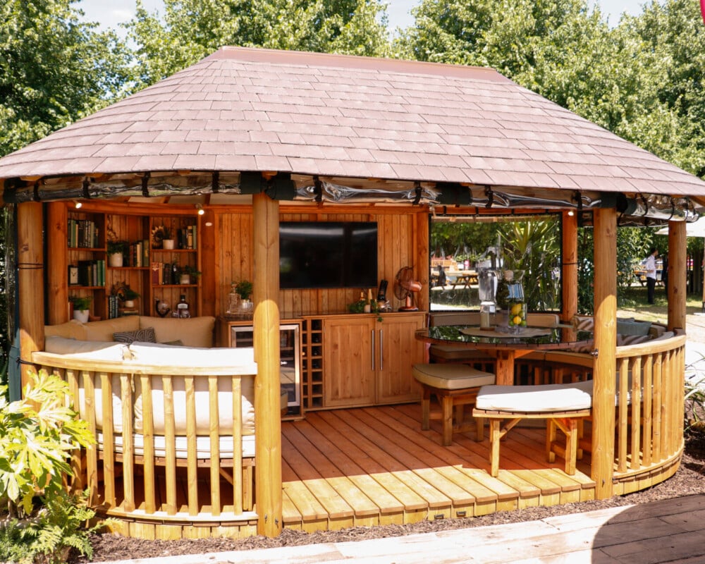 Oval Safari 27208 Mustard piped Trebol Cushions Deep Blue Canvas